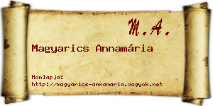 Magyarics Annamária névjegykártya